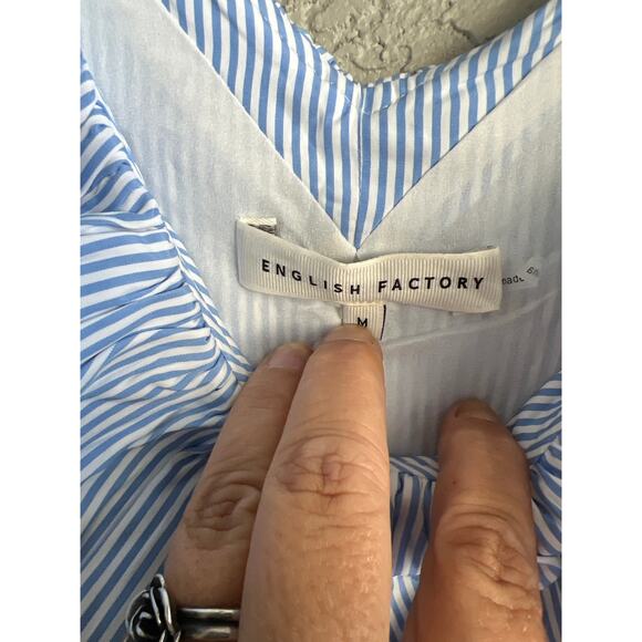 English Factory size medium blue & white striped midi dress - Picture 4 of 5